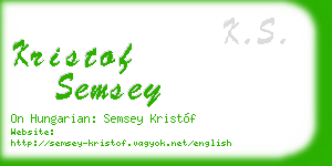 kristof semsey business card