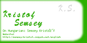 kristof semsey business card